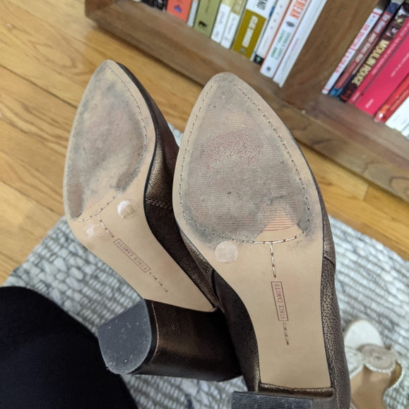 Cute bronze leather booties - Vince Camuto - Picture 3 of 4